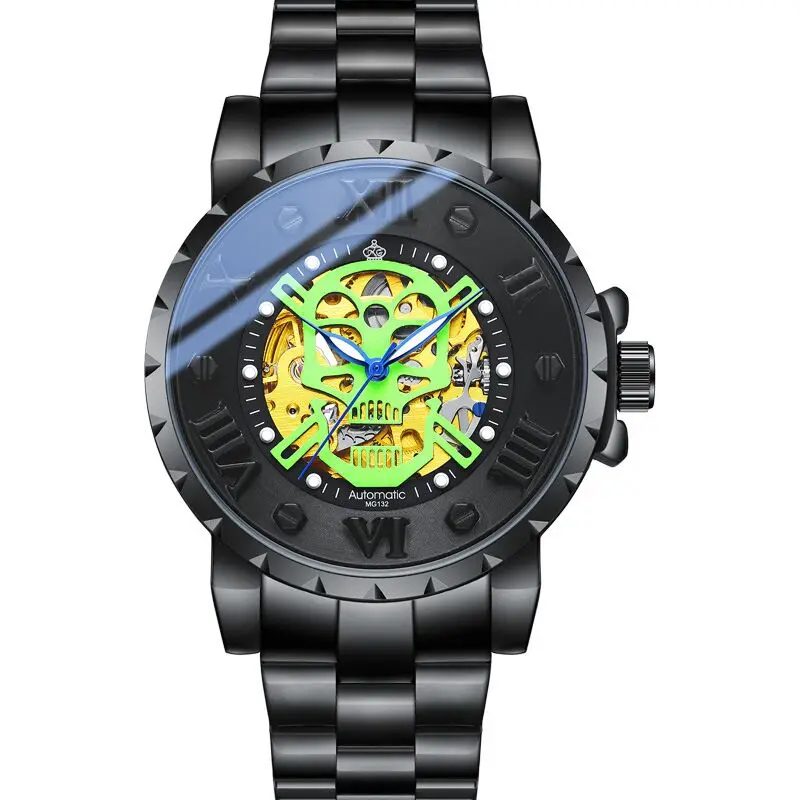 Новинка 2022 мужские Модные механические часы для отдыха с двойным отверстием