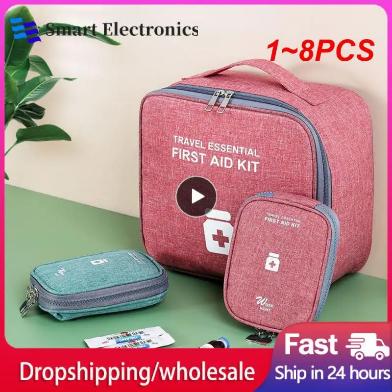 

1~8PCS Home First Aid Kit Large Capacity Empty Medicine Storage Bag Portable Travel Medicine Box Survival Bag Emergency Bag For