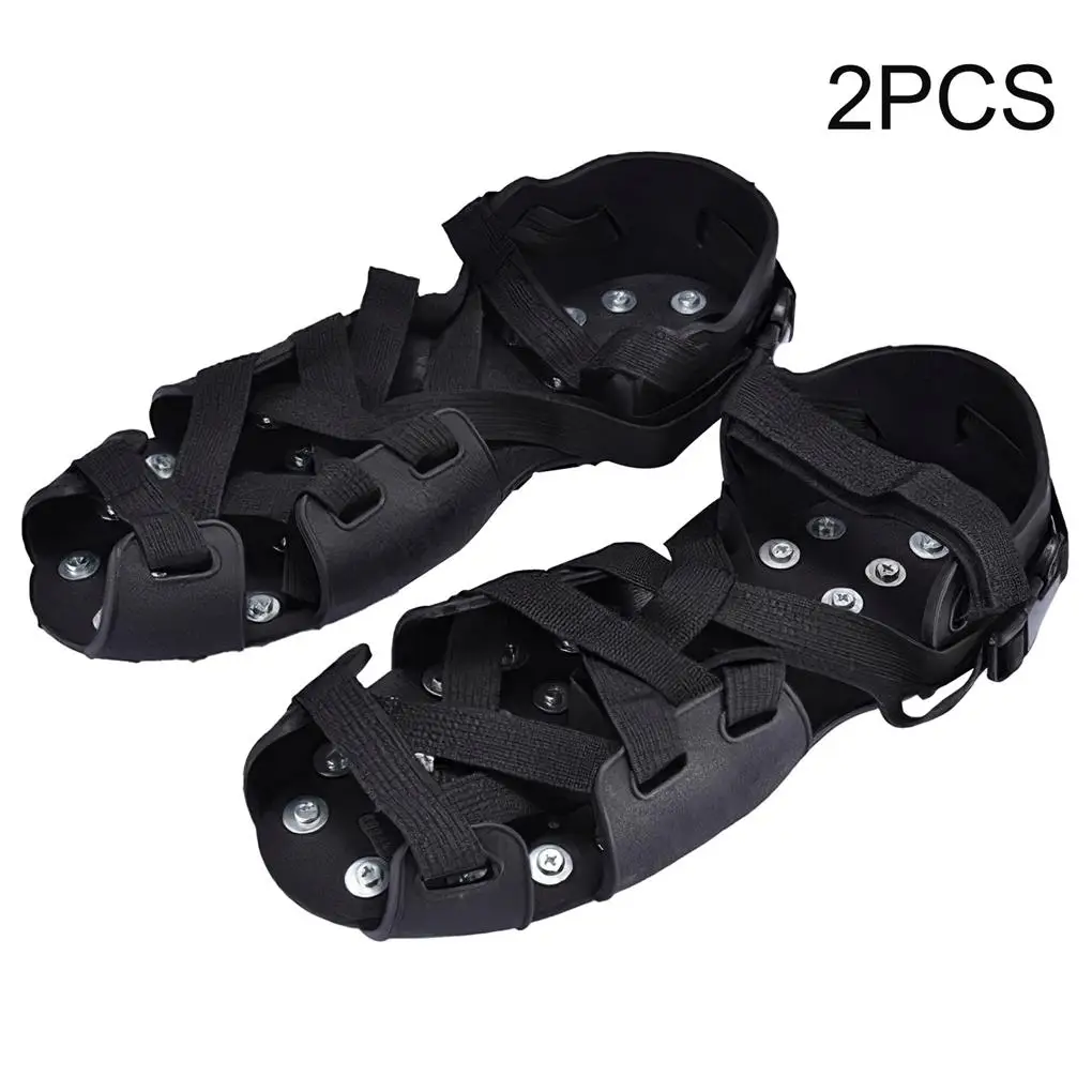 

2 Pieces Crampons Shoes Cover Mountaineering Anti-skid Cleats Wader Snow Rock Spikes Hiking Climbing Fishing Walk