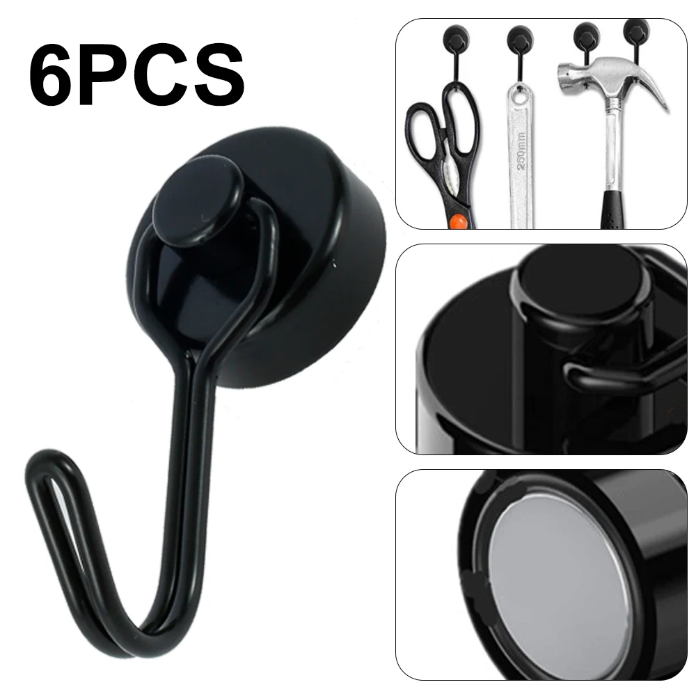 

6pcs Magnetic Hook 360° Rotation Strong Magnetic 17 kg Strong Heavy Duty Neodymium Magnetic Hooks with Rotatable for Ceiling Mag