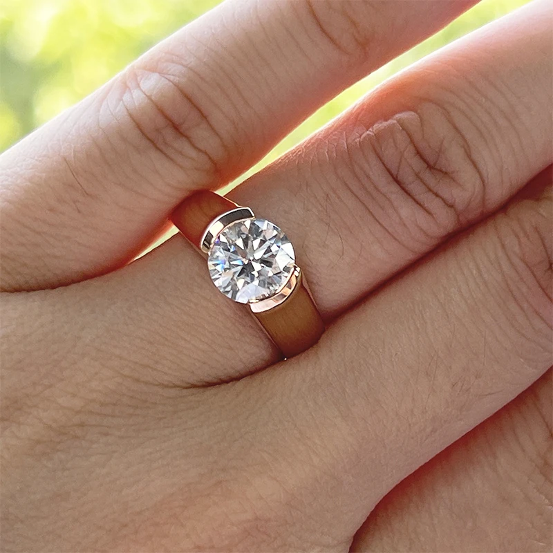 

Женское Обручальное Кольцо COSFIX из серебра 100% пробы с бриллиантом 2 карата, обручальное кольцо с розой из муассанита, 925