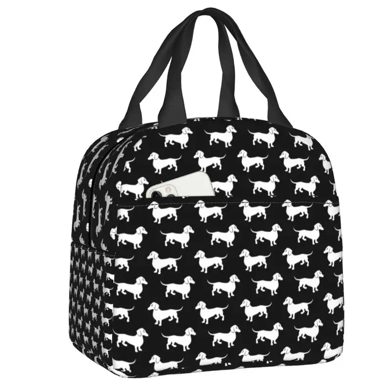 

Wiener Dachshunds Badger Insulated Lunch Bags for Camping Travel Puppy Sausage Dog Leakproof Thermal Cooler Lunch Box Women Kids