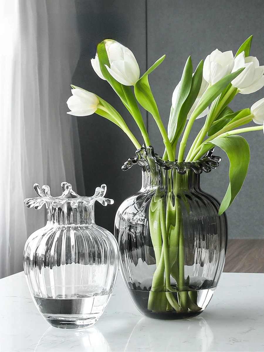 

Creative Wavy Flower Vase Flower Arrangement Container Decoration Hydroponic Glass Vase Craft Living Room Countertop Decoration