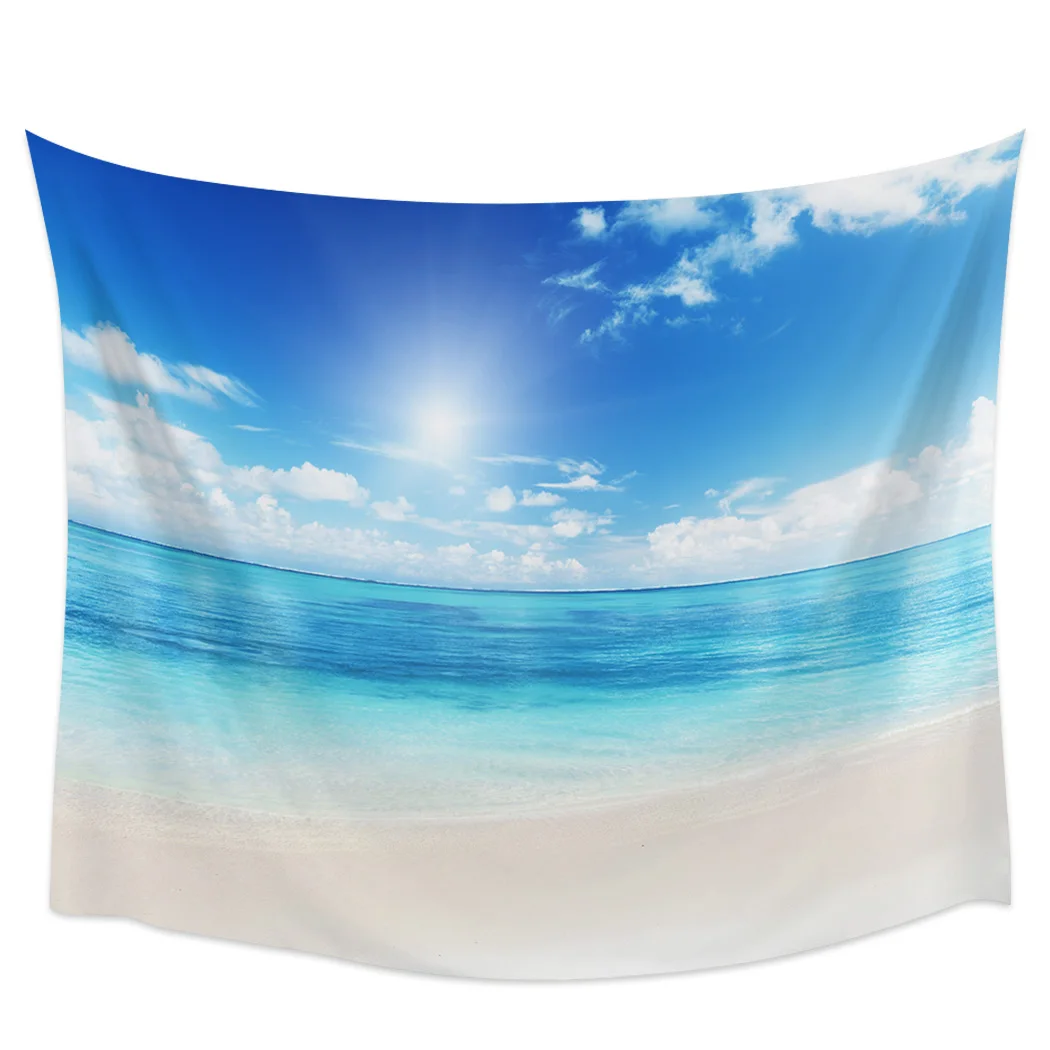 

Ocean Beach Nature Landscape Sunlight Tapestry Background Wall Covering Home Decoration Blanket Bedroom Wall Hanging Tapestries