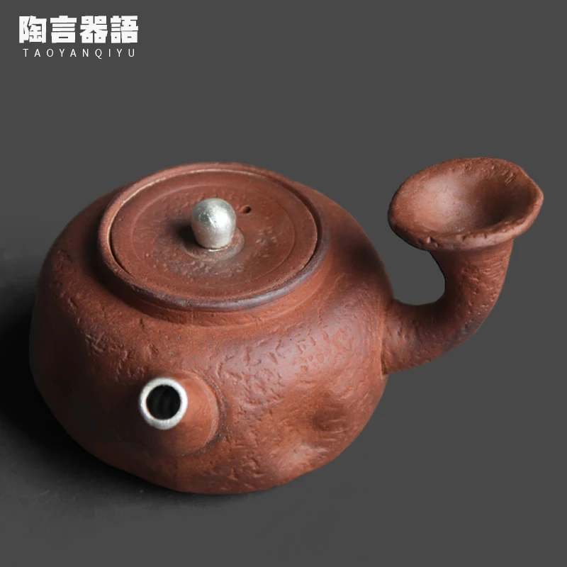 

Original Mine Old Rock Clay Side Handle Teapot Chinese Zen Kung Fu Tea Ceremony Tea Bag Brewing Tea Maker Single Pot