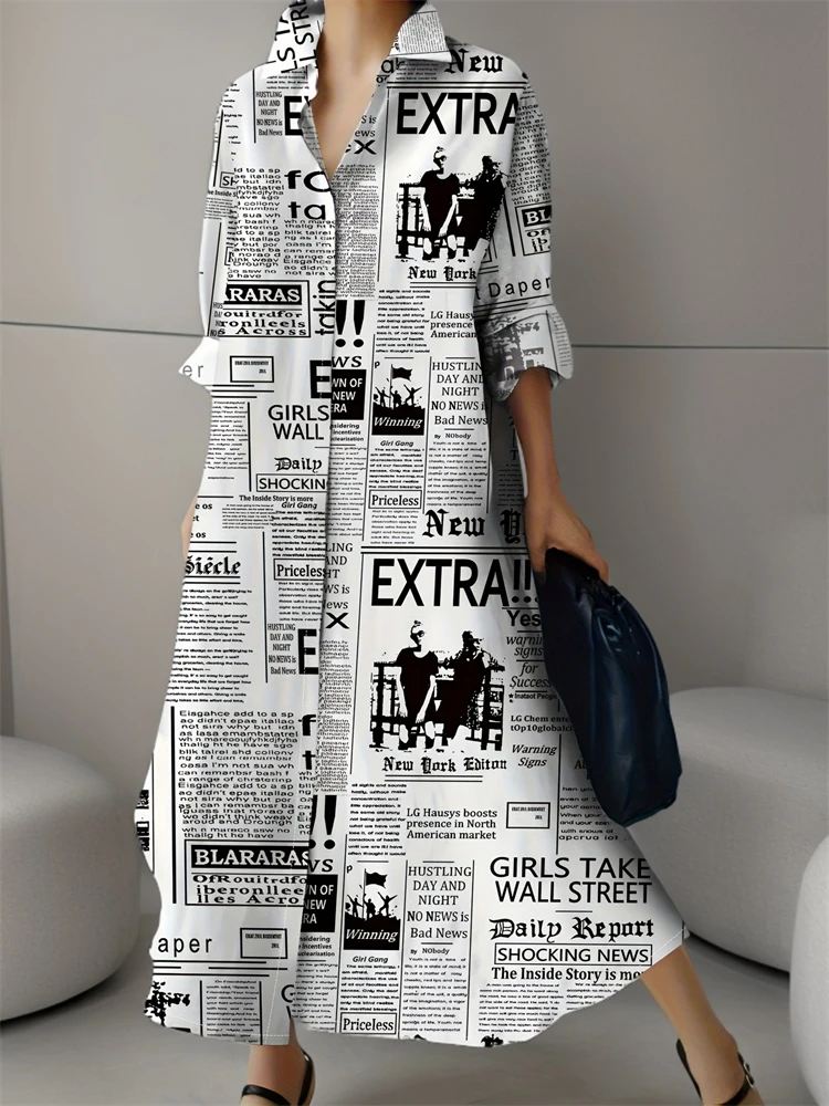 Новые осенние женские платья большого размера в стиле ретро свободные модные