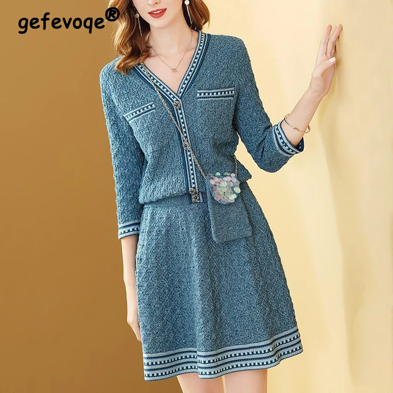 Женский комплект из двух предметов элегантный шикарный трикотажный топ с