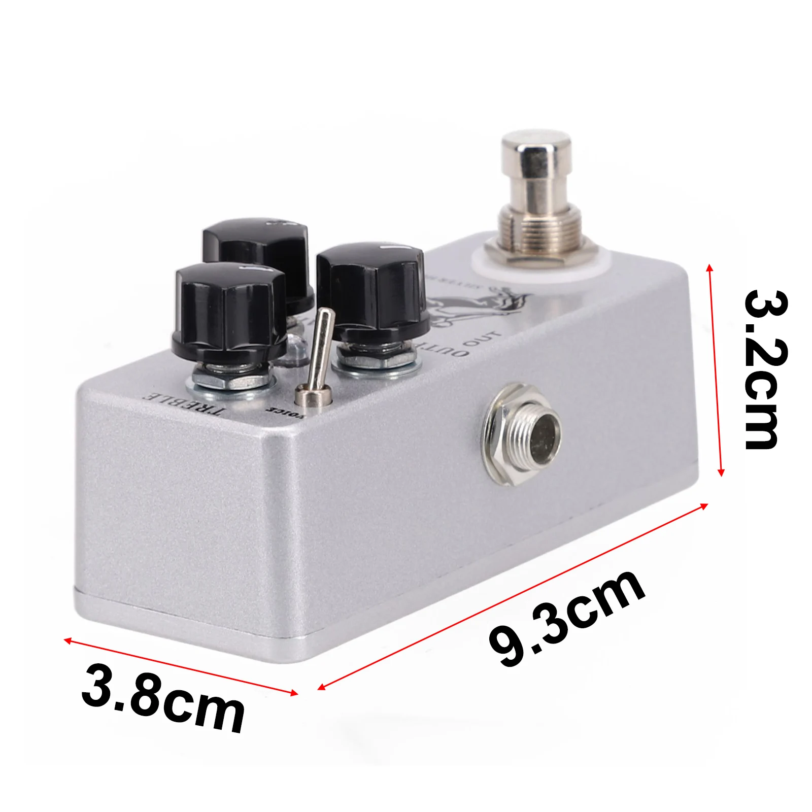 Педаль эффектов для гитары Bypass Effect GAIN 3 7*1 5*1 дюйма TREBLE 9 3*3 8*3 2 см Регулируемый Boost
