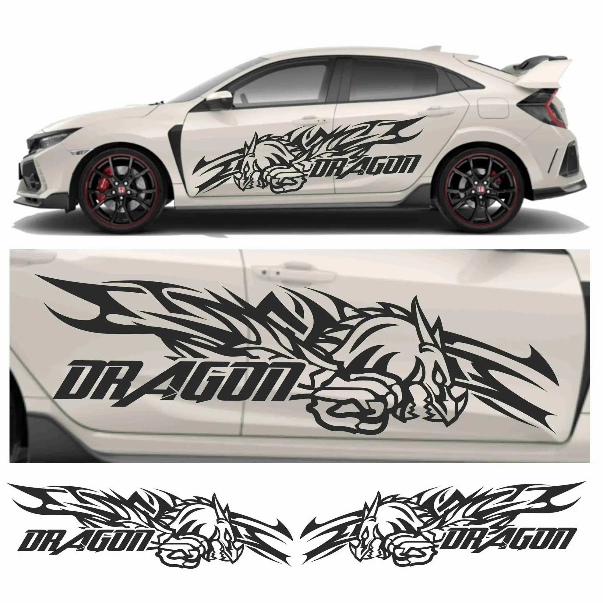 

Боковая наклейка «дракон», виниловая пленка для автомобиля, подходит для большинства транспортных средств, аксессуары, наклейки