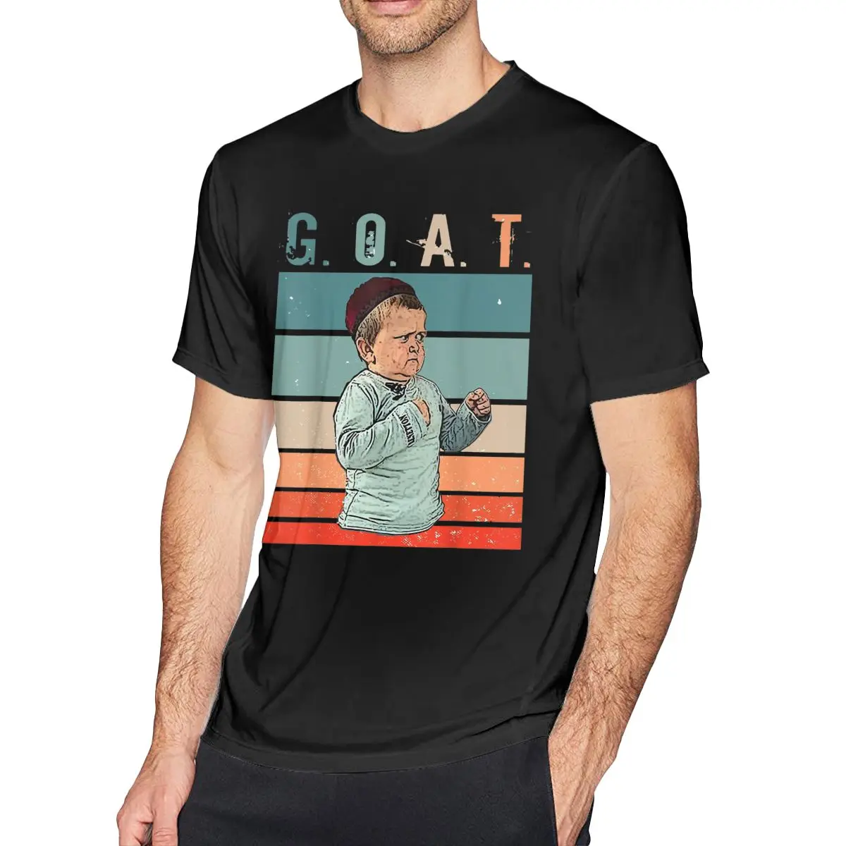

G.O.A.T. MMA Fighting Meme Hasbulla T-Shirts for Men Funny 100% Cotton Tees Crewneck Short Sleeve T Shirts Adult Clothes