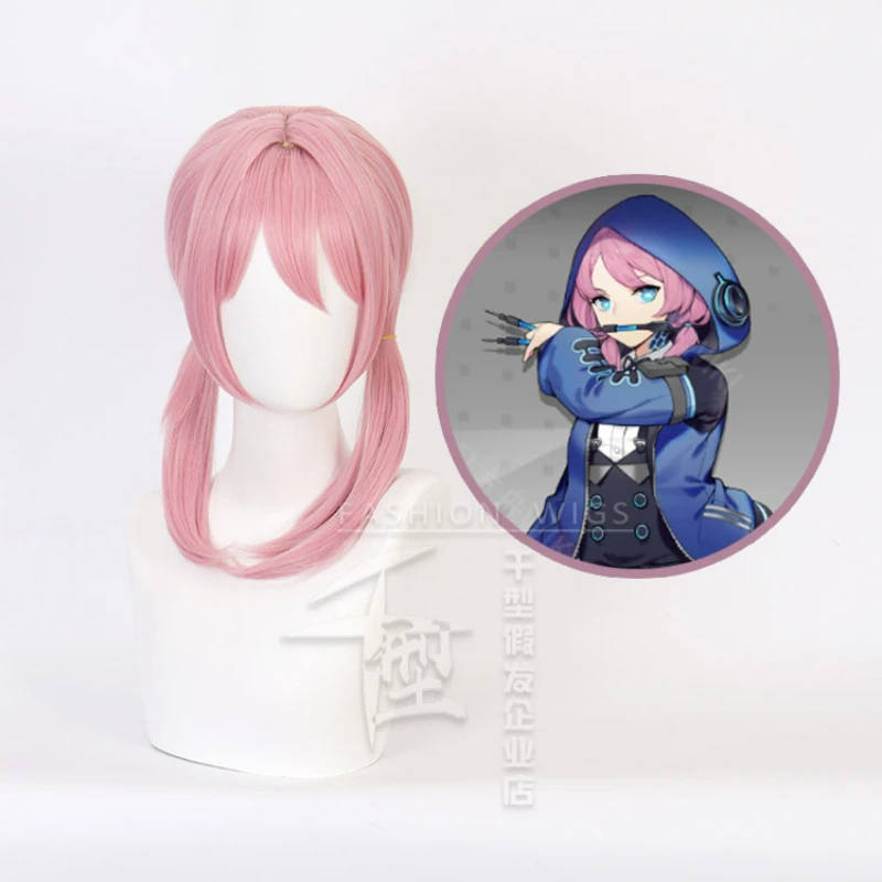 

Game Arknights Blue Poison Wig Cosplay Pink Heat Resistant Movies Hair Blue Poison Peruca Party Role Play Costume Wigs + Wig Cap