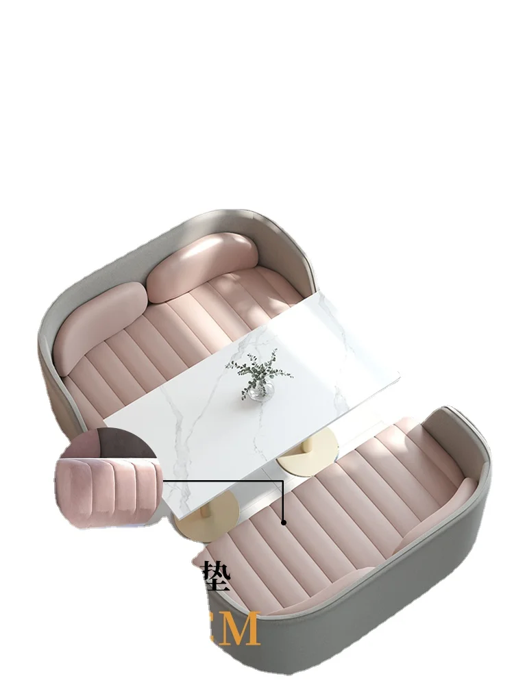 

YY Sofa Table and Chair Combination Dessert Bar Deck Internet Celebrity Double Faux Leather