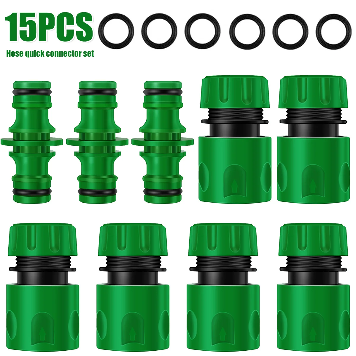 

15Pcs Garden Hose Connector Set Quick Connector Plastic Watering Pipe Tap Connector Adaptor Garden Watering Hose Connector