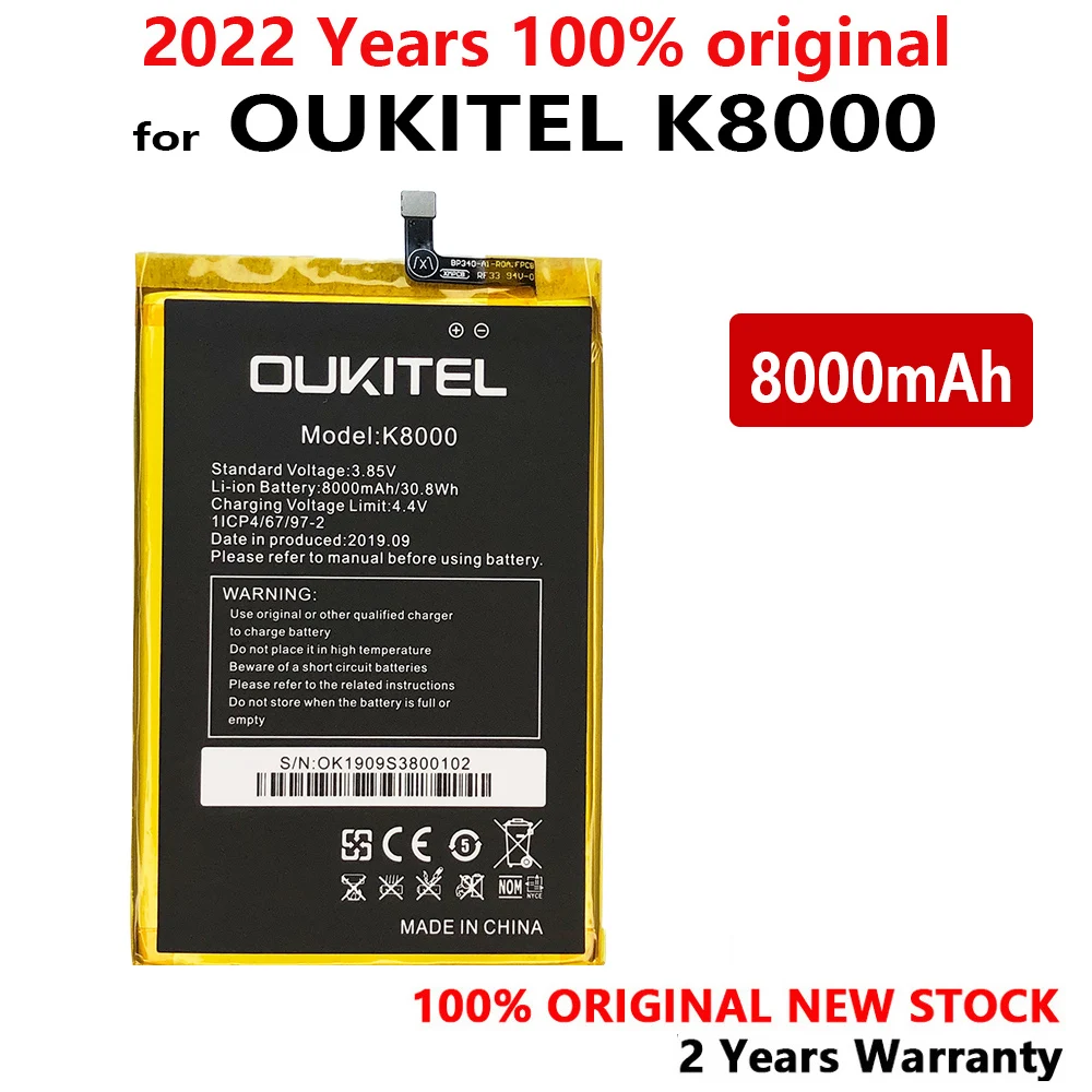 

New 100% Original 8000mAh Phone Battery For Oukitel K8000 Backup Phone High Quality Batteries With Tracking Number