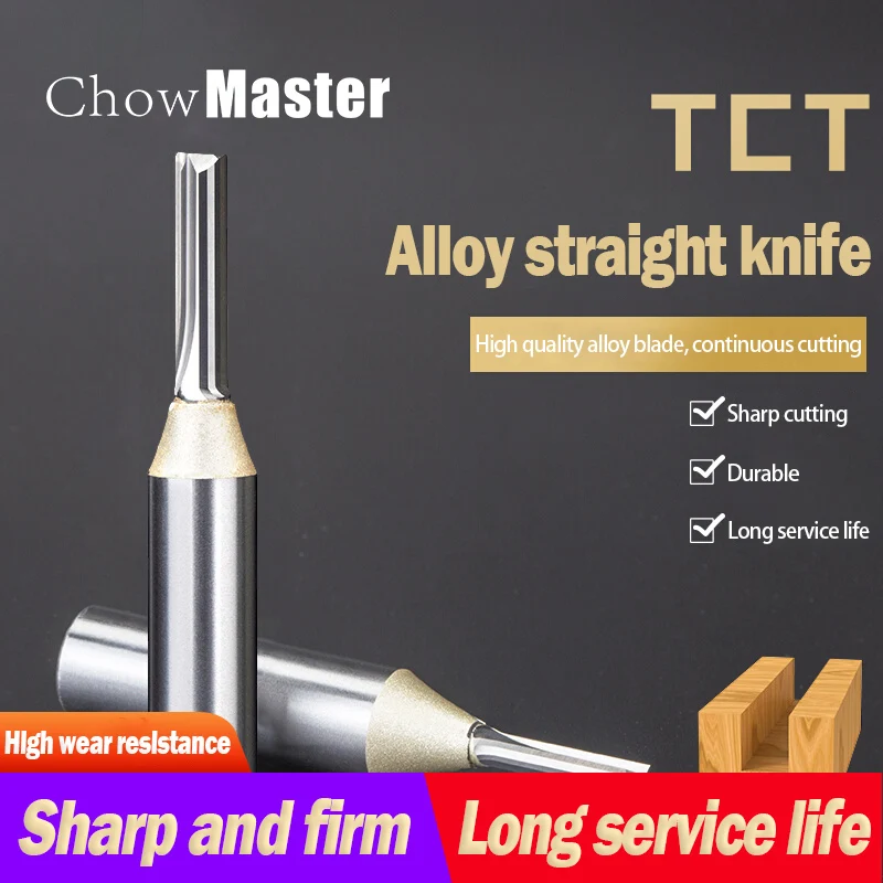 

1/4" 1/2 "shank TCT straight router bit woodworking engraving 2-slot carbide CNC bit woodworking engraving milling cutter
