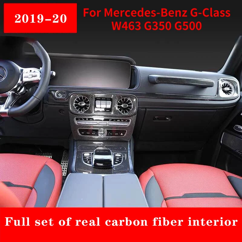

For Mercedes-Benz G-Class W463 G350 G500 2019-2020 Real Carbon Fiber Central Control Interior Decoration Stickers Accessories h
