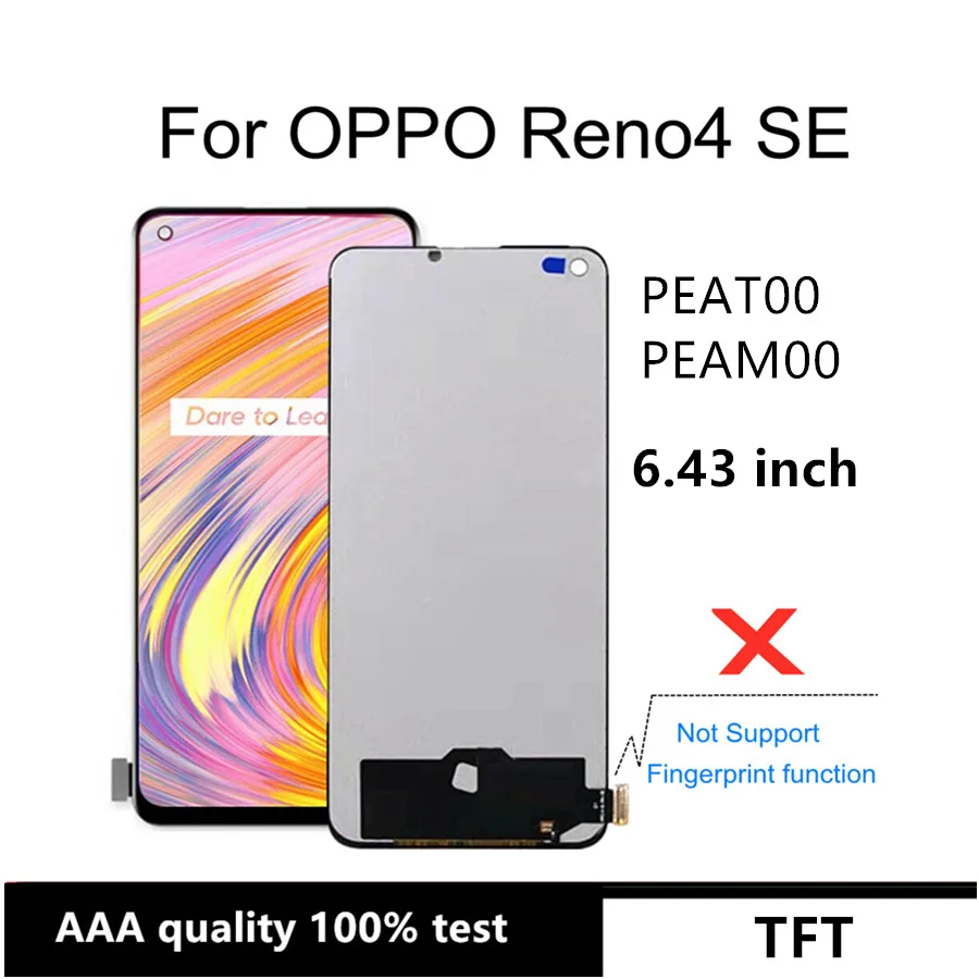 

6.43" TFT LCD For OPPO Reno4 SE Reno 4 SE PEAT00 PEAM00 LCD Display Touch Screen Digitizer Assembly Replacement