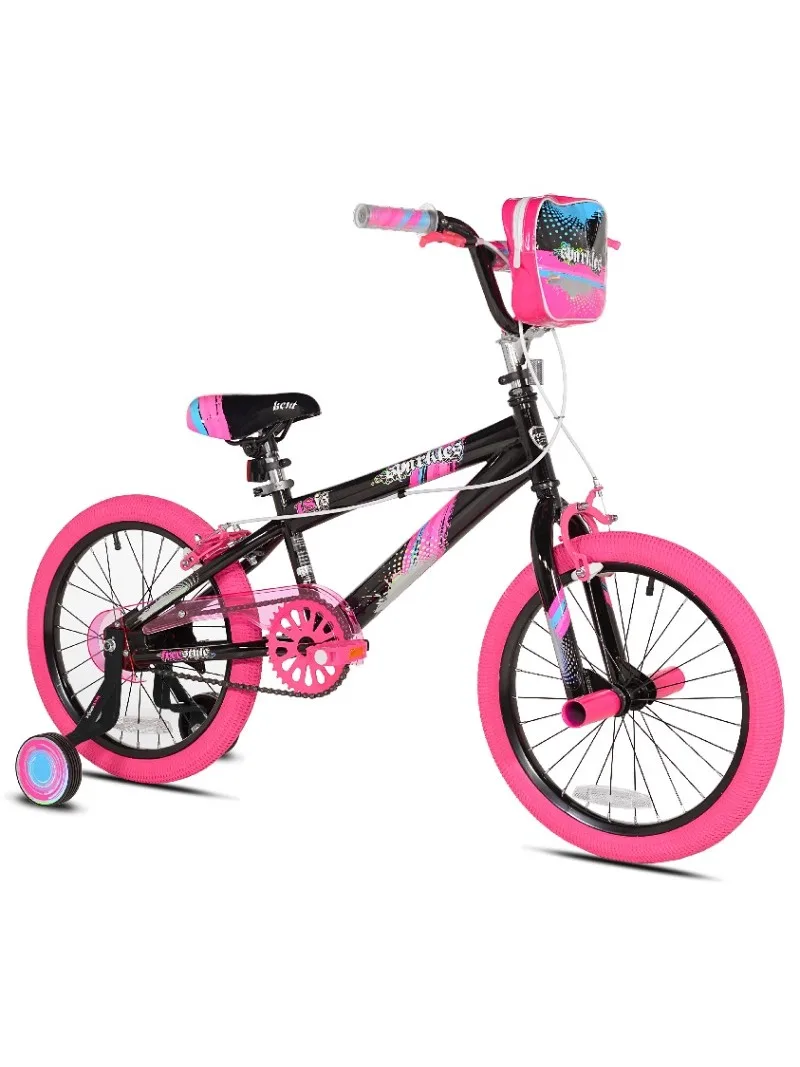 

Kent Bicycles 18 inch Girl's Sparkles Bicycle, Black and Pink