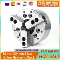 10 inch 254mm hollow hydraulic power chuck 3 jaw oil pressure chuck for mechanical cnc lathes with a8 flange high precision