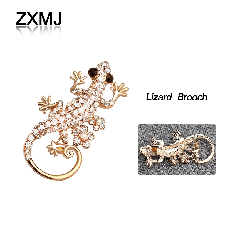 

ZXMJ Fashion All-match Brooches Cute Diamond Lizard Brooch Enamel Pins Europe And US Hot-selling Clothing Pin Halloween Jewelry