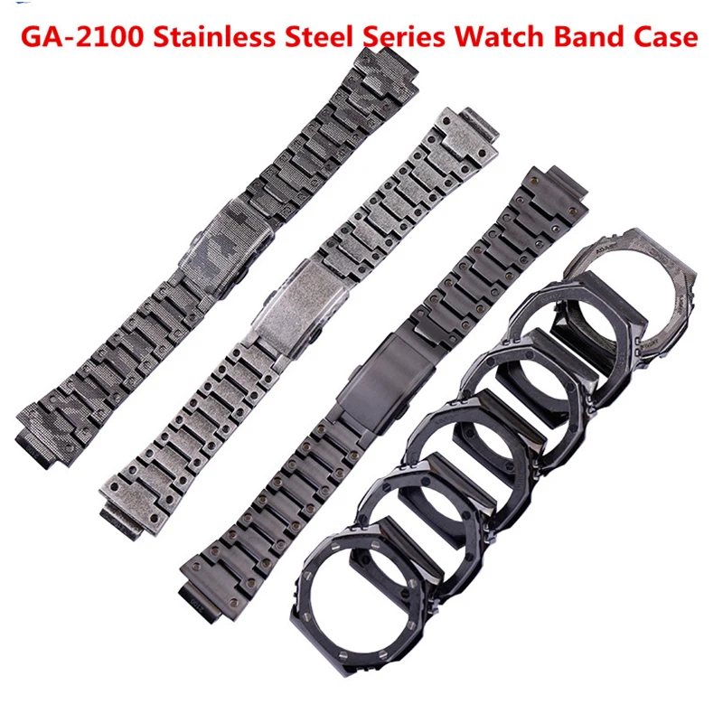 ساعة اكسسوارات مناسبة ل كاسيو تعديل G-SHOCK حزام معدني GA-2100 حزام الفولاذ المقاوم للصدأ 2110