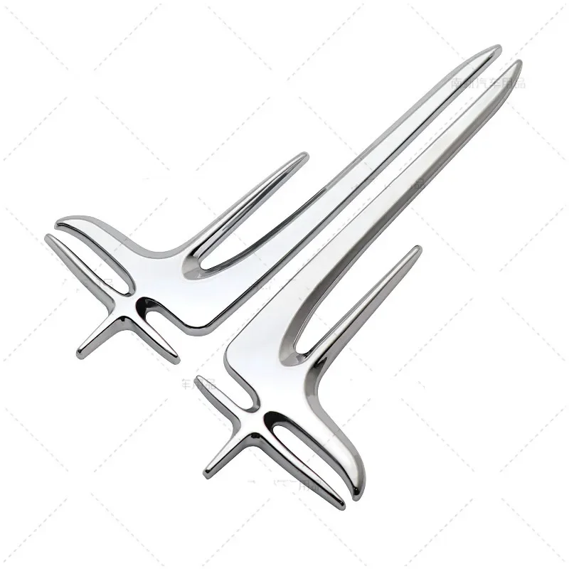 1 пара 3D ABS черные Серебряные Автомобильные Боковые крылья эмблема значок