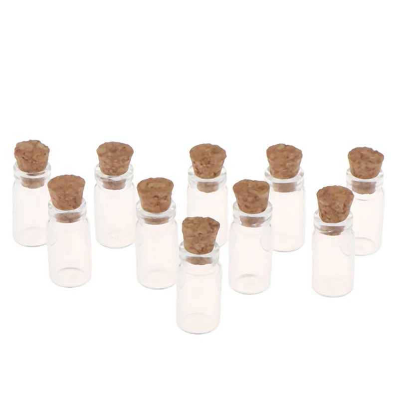 

10Pcs New Wish Bottles Tiny Small Empty Clear Cork Glass Bottles Vials For Holiday Wedding Home Decoration Christmas Gifts