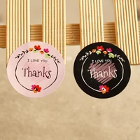 floral thanks stickers gift sealing labels round adhesive paper sticker diy scrapbooking supplies christmas holiday party decor