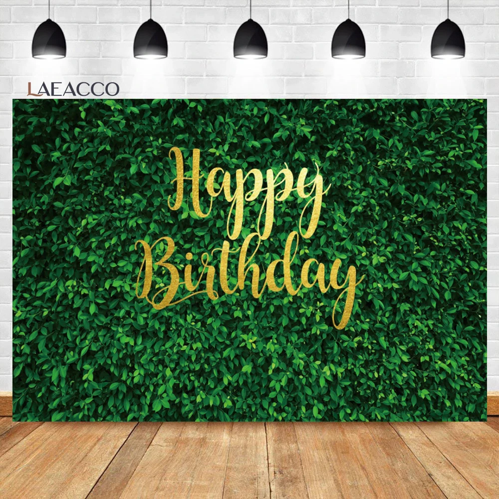 

Фон Laeacco с зелеными листьями для дня рождения, трава, стена, сафари, украшение для дня рождения, детский портрет, фон для фотосъемки на заказ