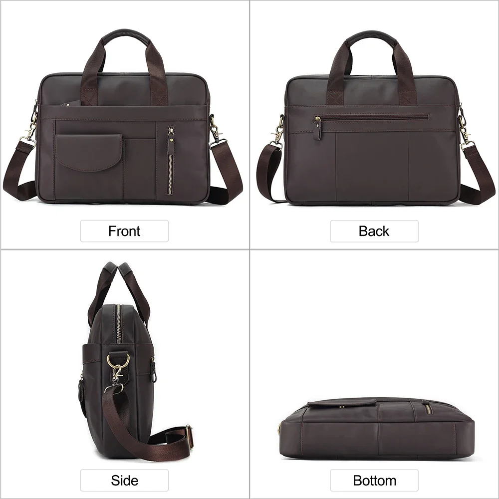 Кожаная сумка для ноутбука портфель мужская дорожная Курьерская в стиле ретро