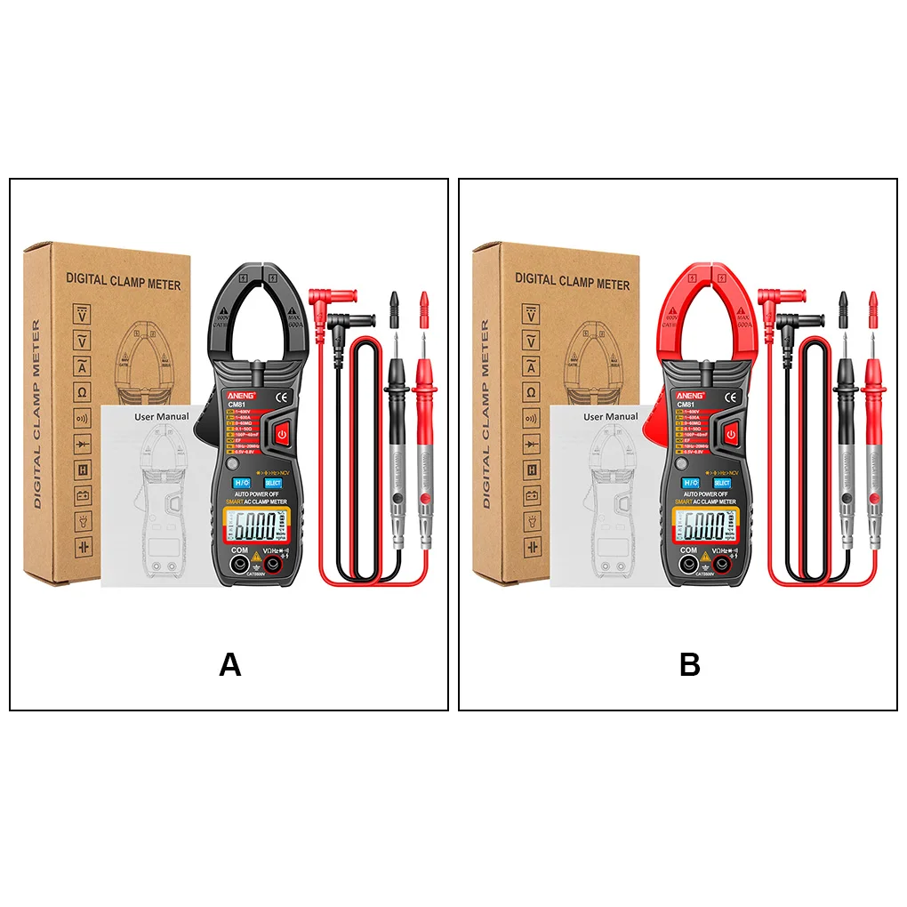 

ANENG Backlit AC DC Digital Multimeter Handheld Clamp Meter Tester Black