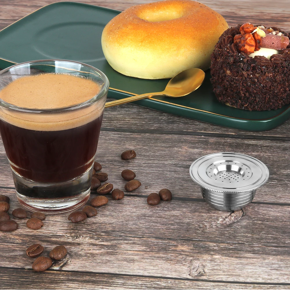 

Icafilas Reusable Stainless Steel Coffee Capsule Refillable Filters Cafe Pod Crema 40ml Cup for Bialetti Maker 3A-C273E