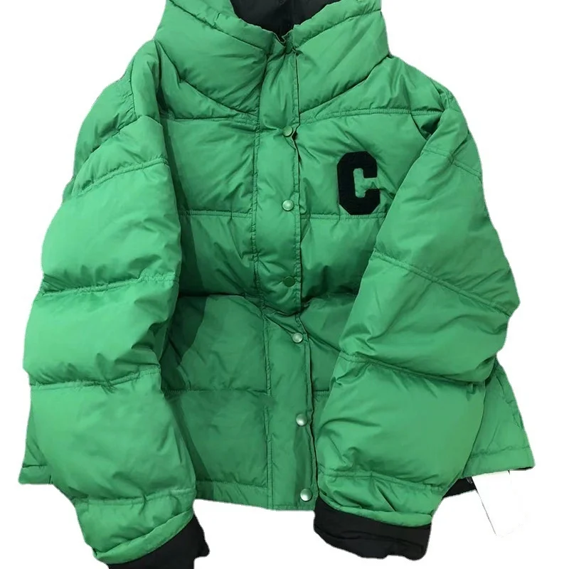 Elegant Parkas Winter Puffer Jacket Women 2022 Oversized Coats Thicken Warm Fashion Green Blue White Black Outerwear