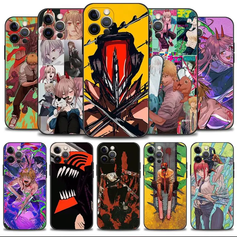 

Phone Case For Apple iPhone 14 13 12 11 Pro Max 13 12 Mini XS Max XR X 7 8 6 6S Plus Cover Cartoon Chainsaw Man Power Denji