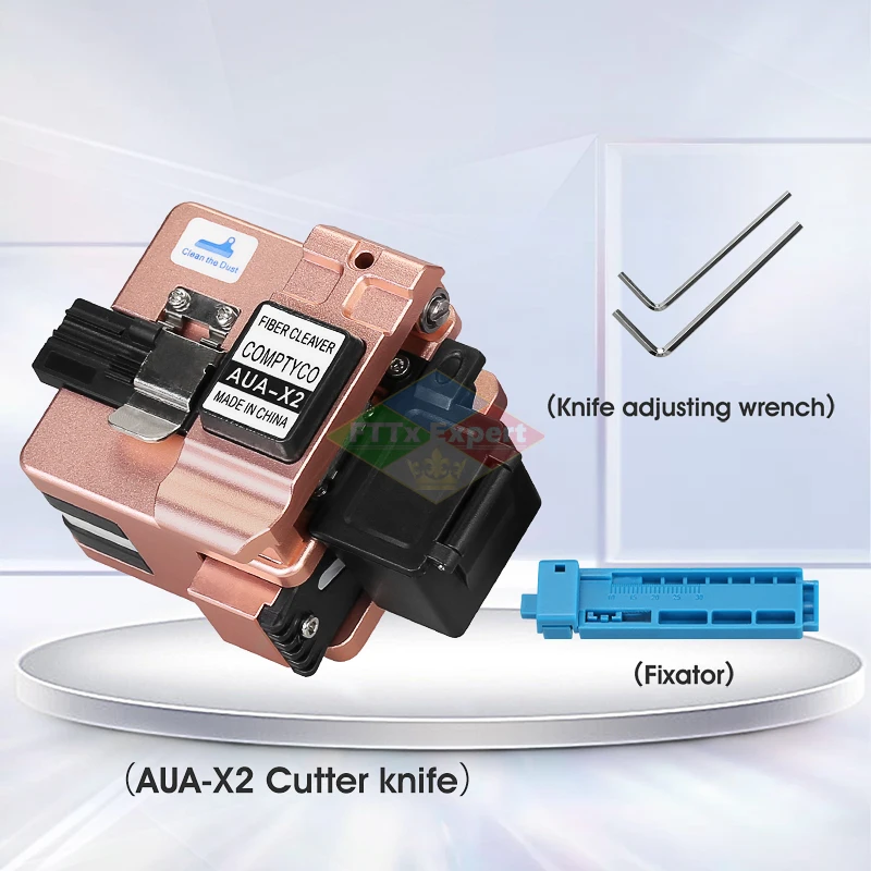 COMPTYCO FTTH Fiber Optic Tool Kit with Fiber Fibra Optica Power Meter and 10mW Visual Fault Locator AUA-X2 Rose gold FTTH tool