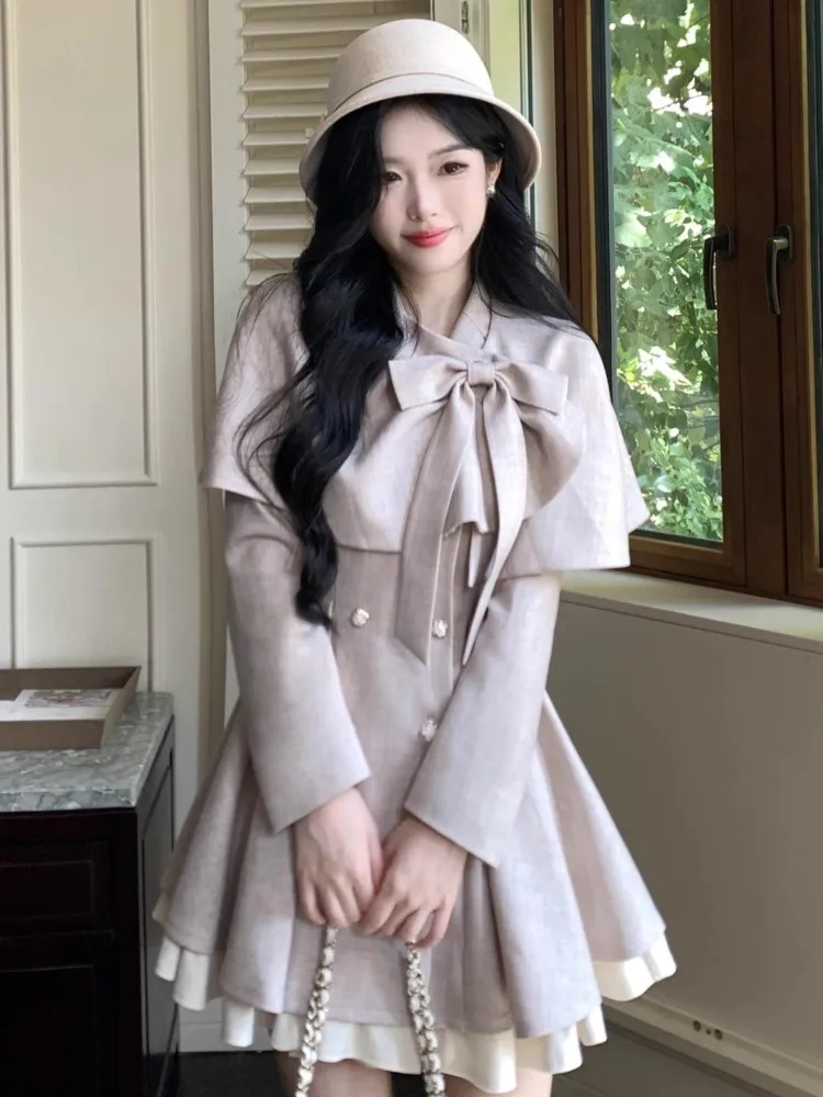 Женский винтажный костюм-накидка элегантный комплект из двух предметов