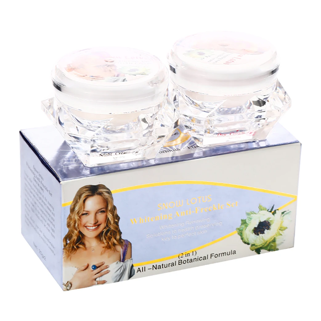 Women Skin Facial Snow Lotus Cream, Face Whitening Anti Freckle Wrinkle, Dark Spot Remove, Female Care Set