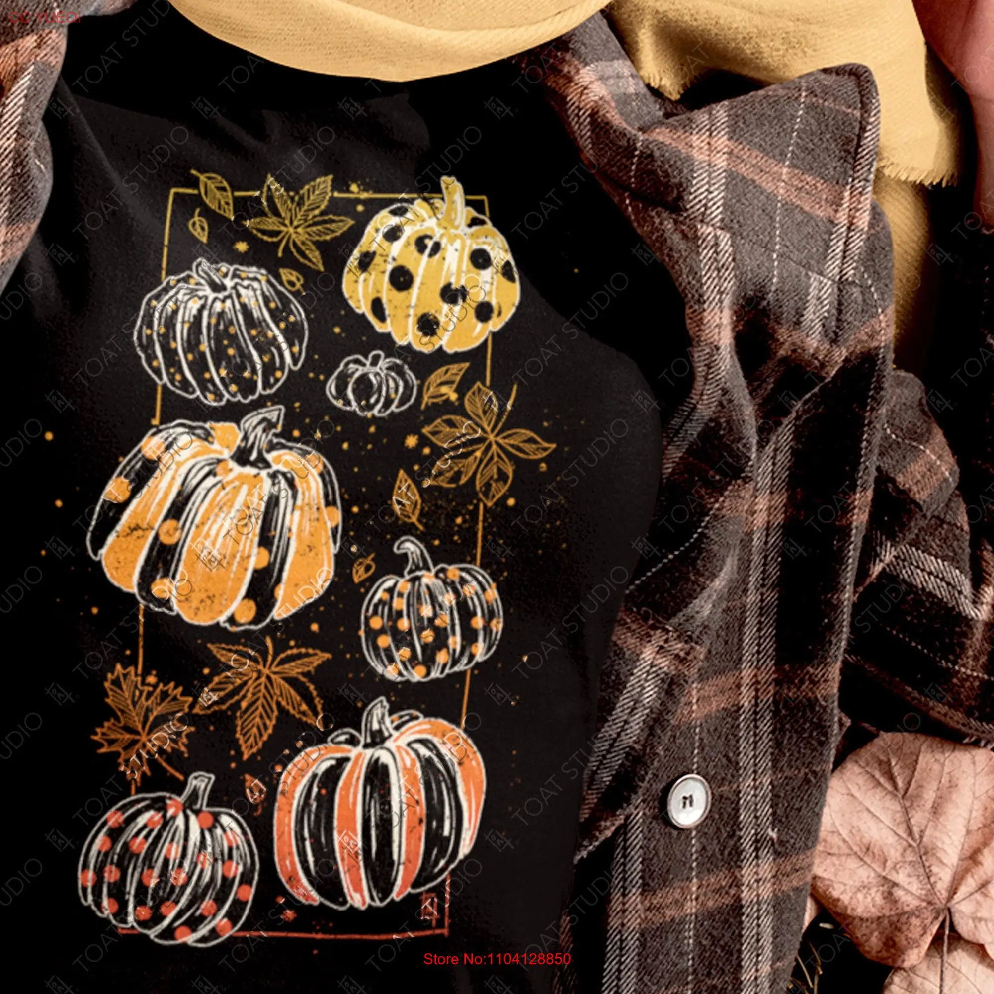 Футболка в горошек с тыквами милые нашивки тыквой и мотивами сезон осенних
