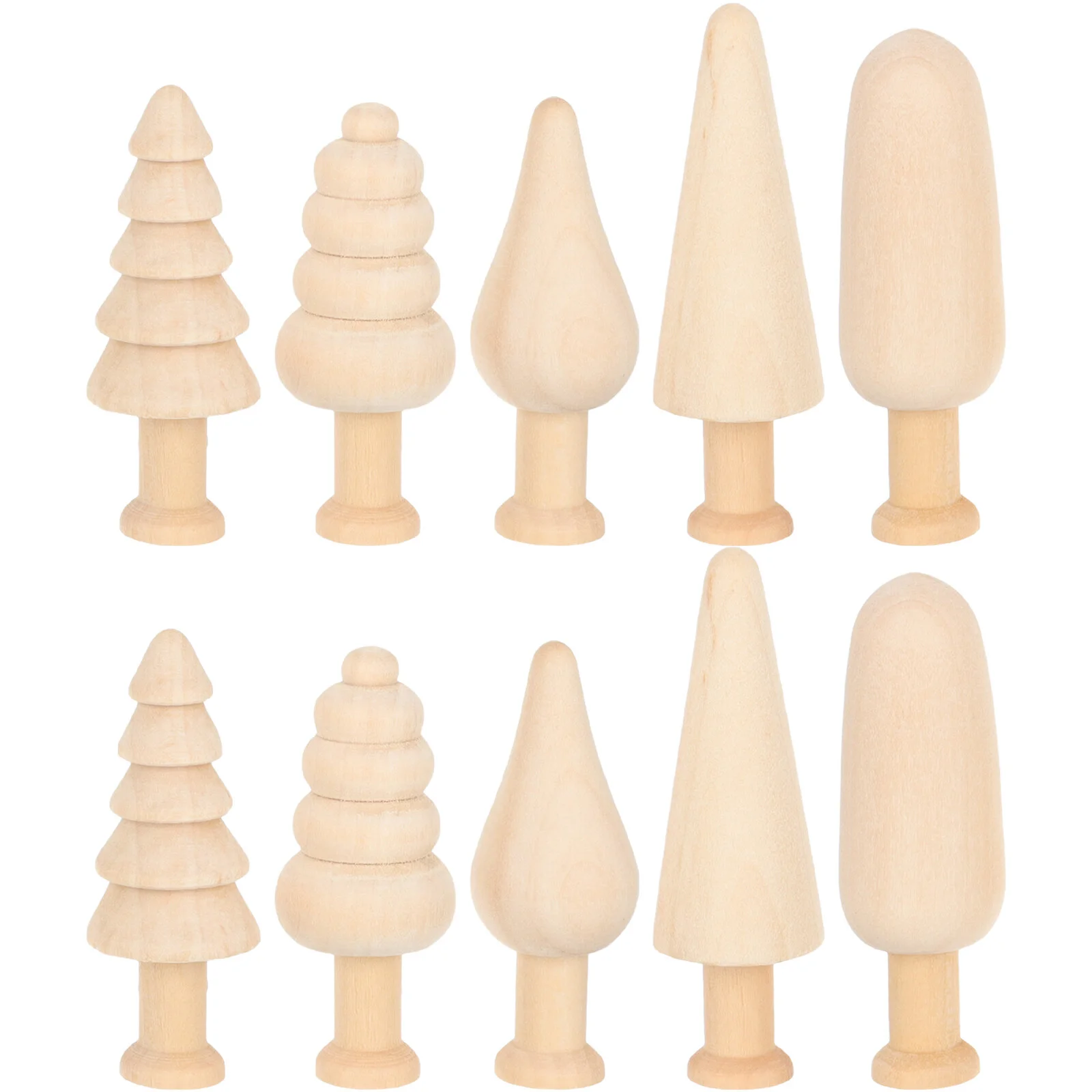 

10pcs Wooden Tree Wood Blank Painting Tree Toy Aesthetic Tree Decoration