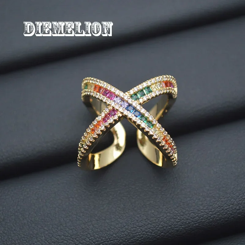 Роскошные большие кольца на палец X-образной формы с крестом для женщин полностью