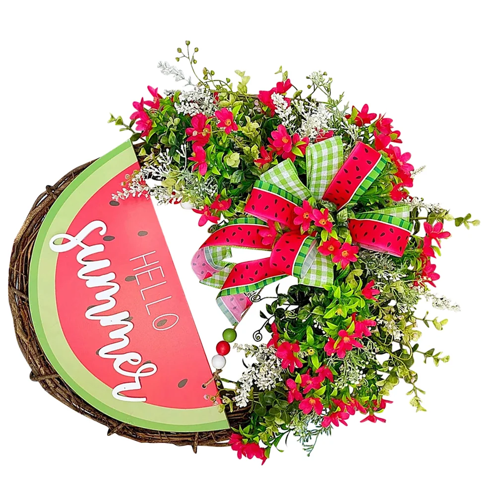 

Watermelon Wreath Door Garland Decorative Summer Listing Plastic Multi-function Hanging Wreaths Front