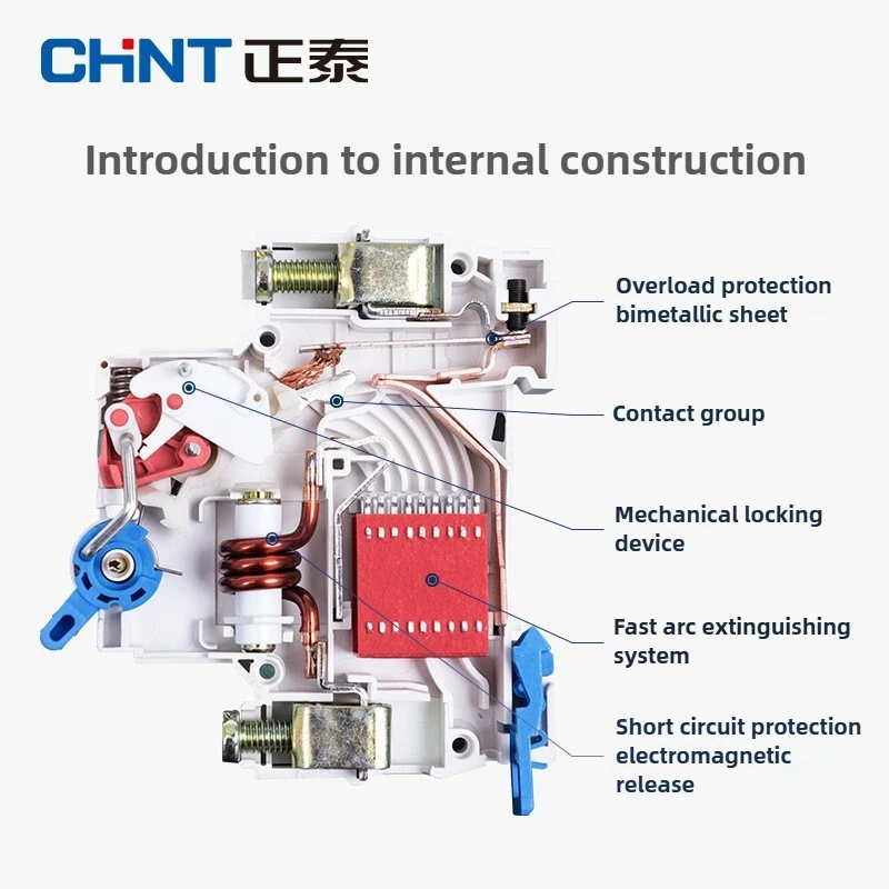 Фото Chint NB1L-40 NB1L-63 Бытовой автоматический выключатель остаточного тока 10-63A 2P 30/100/300 мА Защита от утечки для домашней безопасности №4
