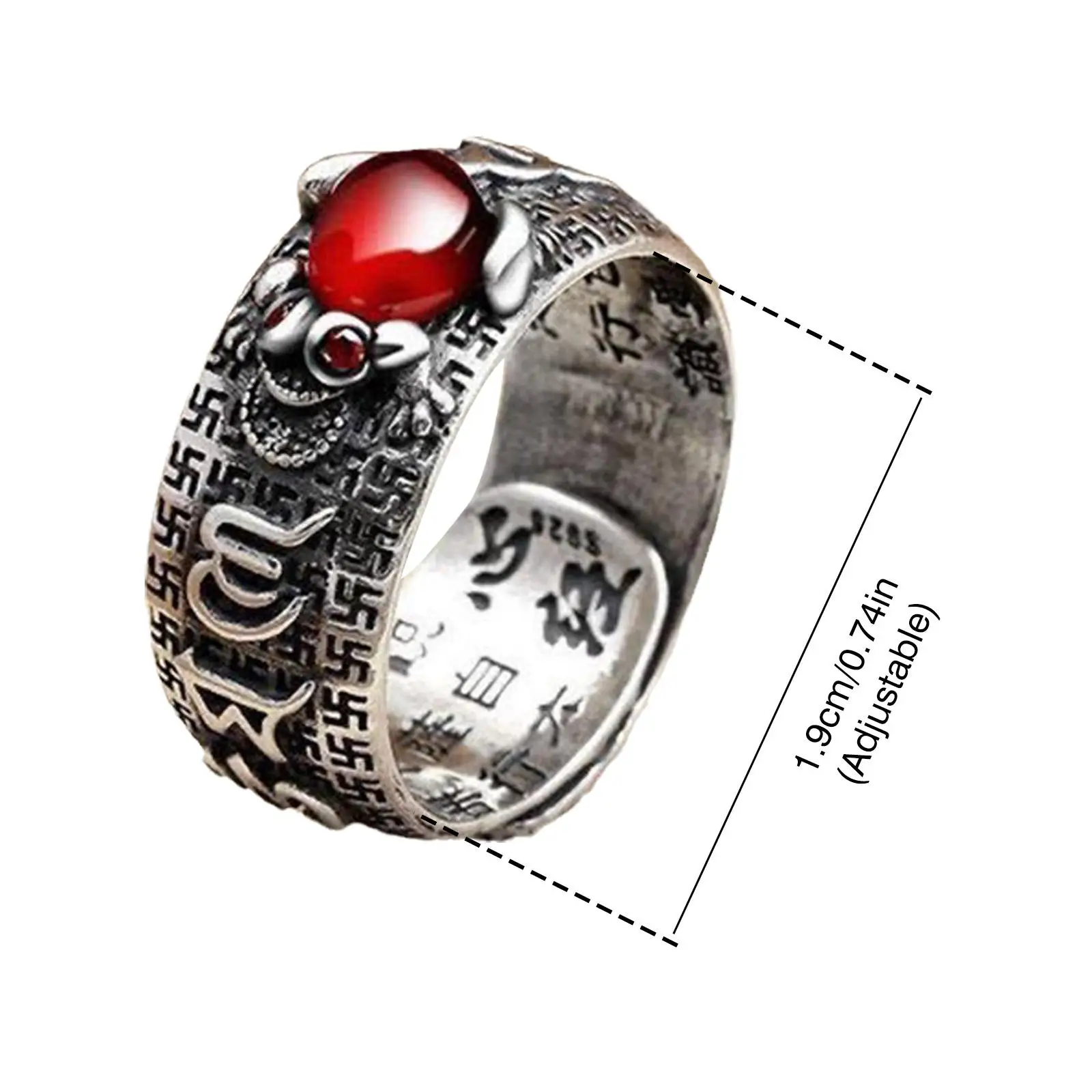 Vintage Original Feng Shui Ring Amulets For Good Luck And Protection Wealth Men's Ring Golden Toad Jewelry Rings For Men Women images - 6