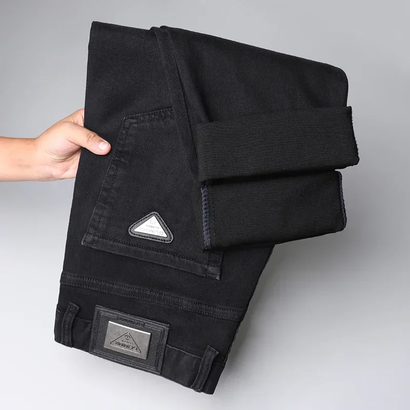 Новинка весна-осень 2024 классические черные джинсовые брюки высокого качества