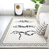 nordic rectangular large area living room soft floor mat black and white style bedroom cloakroom carpet non slip floor mat