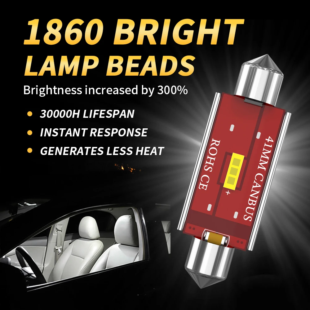 Светодиодные лампы CSP 2 шт. Festoon C5W C10w Canbus без ошибок для женских ламп чтения