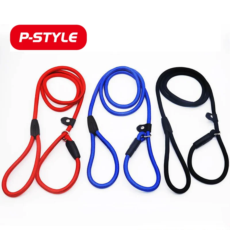

P Dog Leash Slip Rope Braided Pet Leash Adjustable Loop Collar Training Lead for Small Medium Large Big Dogs Accessories S/M/L