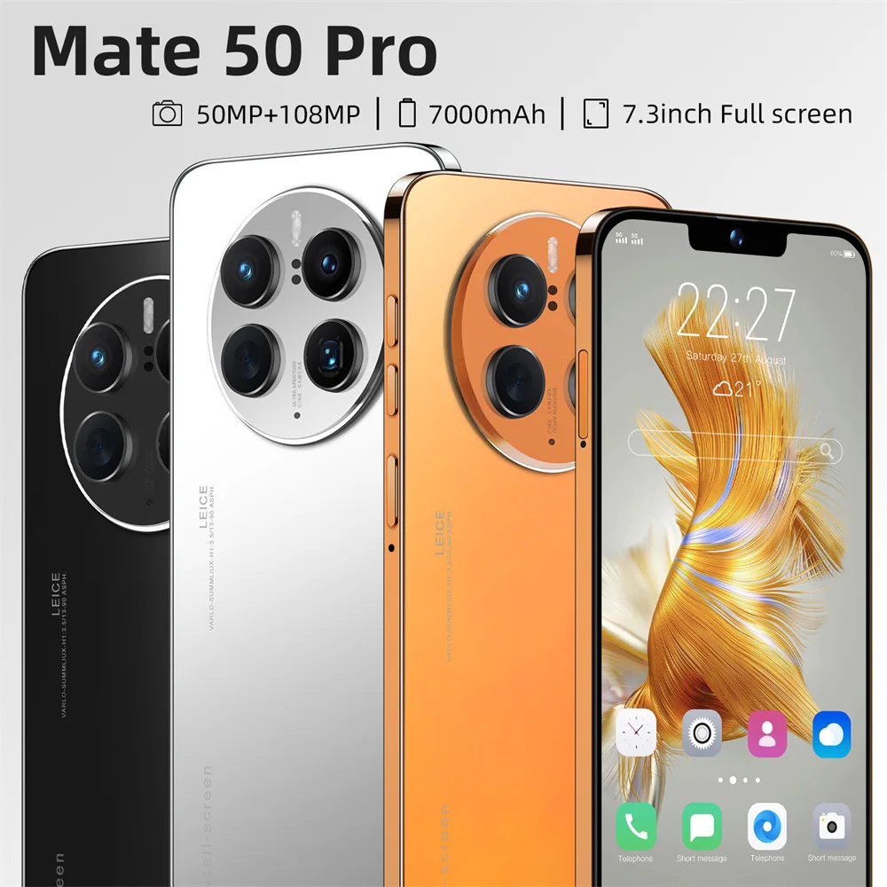 

Смартфон Mate50 Pro, 7,3 дюйма, 16 ГБ + 1 ТБ, 7000 мАч