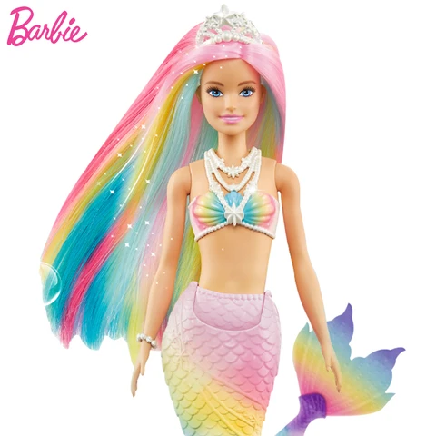 Оригинальная кукла Барби Dreamtopia Волшебная кукла русалка для девочек радужные волосы фантазия цвет особенность детская игрушка Bjd бабочка принцесса