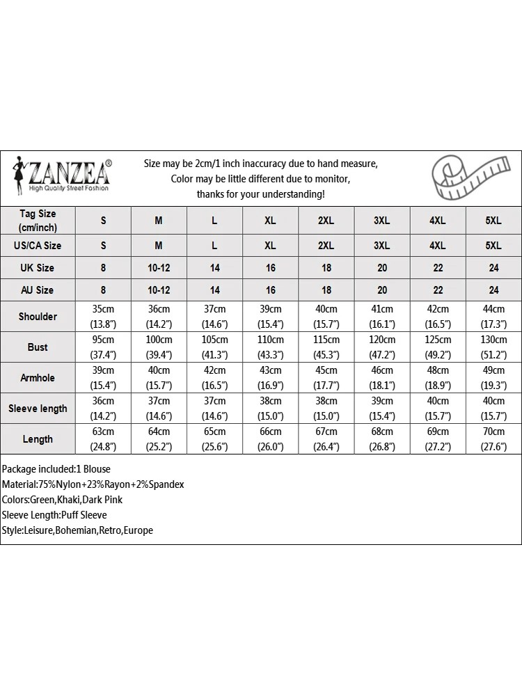 Летняя элегантная рубашка ZANZEA Женская однотонная плиссированная блузка модные